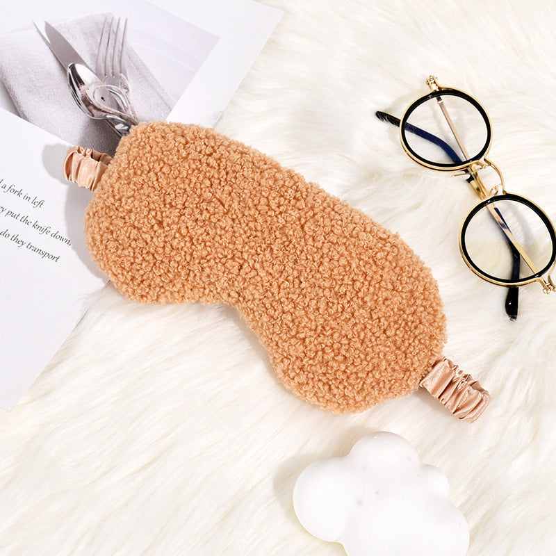 Damen nan kuschelige Thermo Schlafmaske aus Teddyfleece mit verstellbarem Satinband Brehn