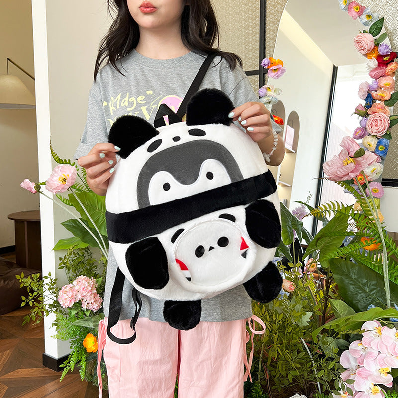 Plüsch Rucksack mit Verspieltem Panda-Design Brehn