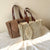 Handtasche Aus Handgewebtem Naturmaterial mit Dekorativem Blattform-Design Brehn