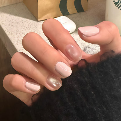 Premium Glänzende Natürliche Press-On Nagel Set Brehn