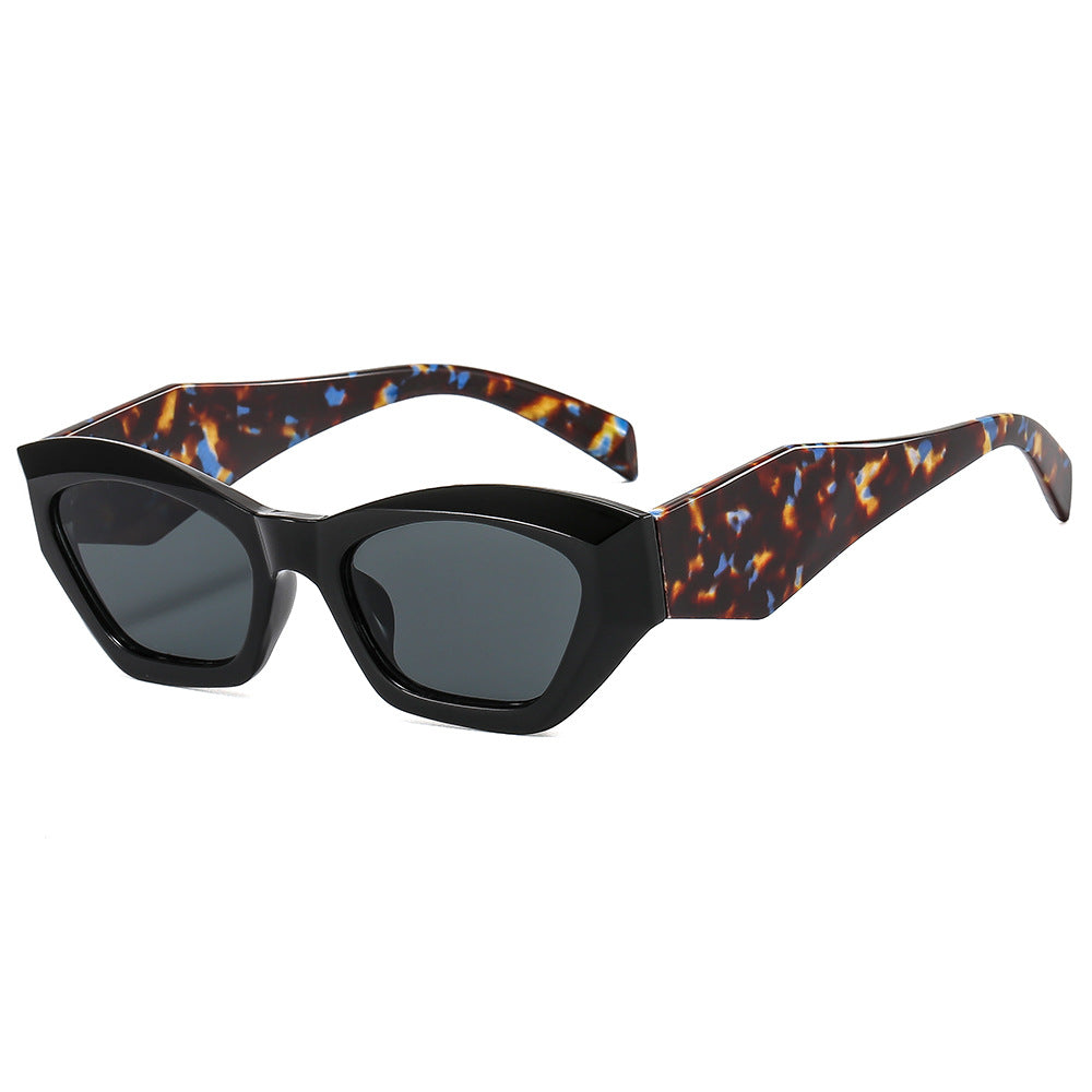 Damen geometrische Designer-Sonnenbrille mit funkelndem Rahmen Brehn