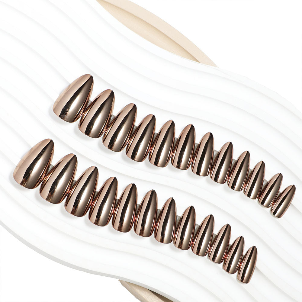 Metallic Stiletto Press-On Nails Brehn