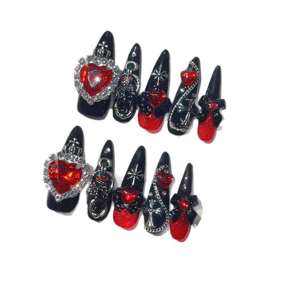 Gothic Herz Charm Nagel Kunst Set