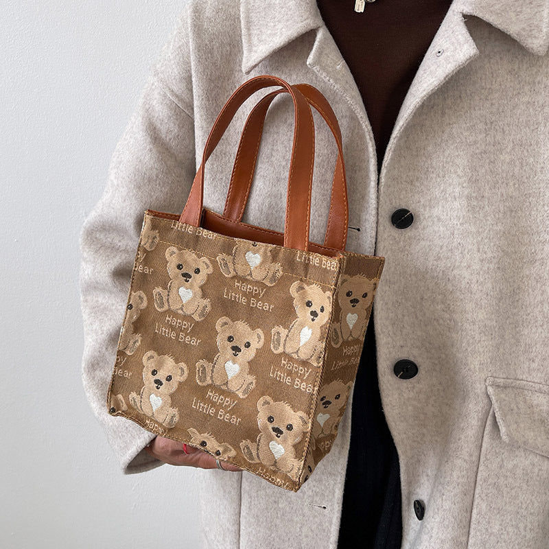 Niedliche Bären-Print-Canvas-Tasche