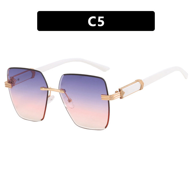 Damen modische quadratische Sonnenbrille mit glamourösen Akzenten und UV-Schutz Brehn