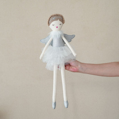 Handgemachte Plüsch Prinzessin Ballerina Puppe mit Tüllrock und gesticktem Gesicht