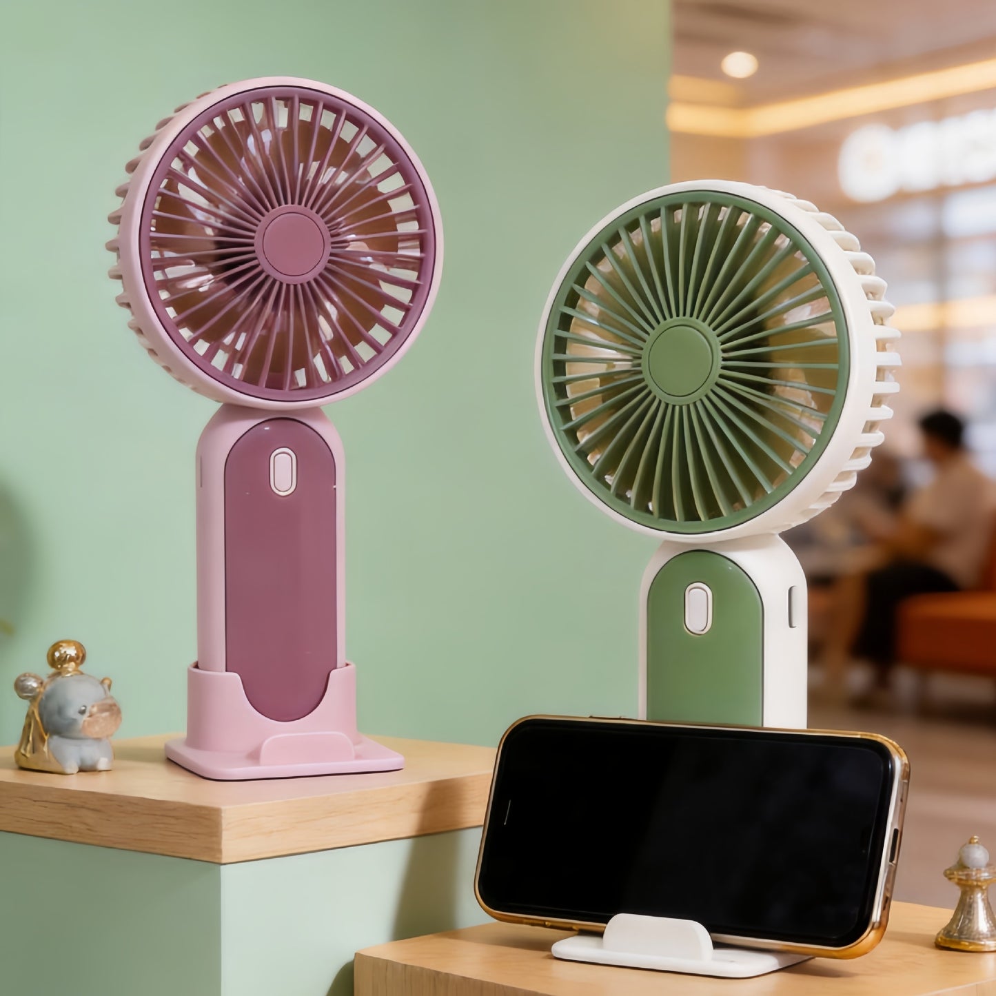 Damen Tragbarer Handventilator mit USB-Anschluss und einstellbarer Geschwindigkeitsregelung Brehn