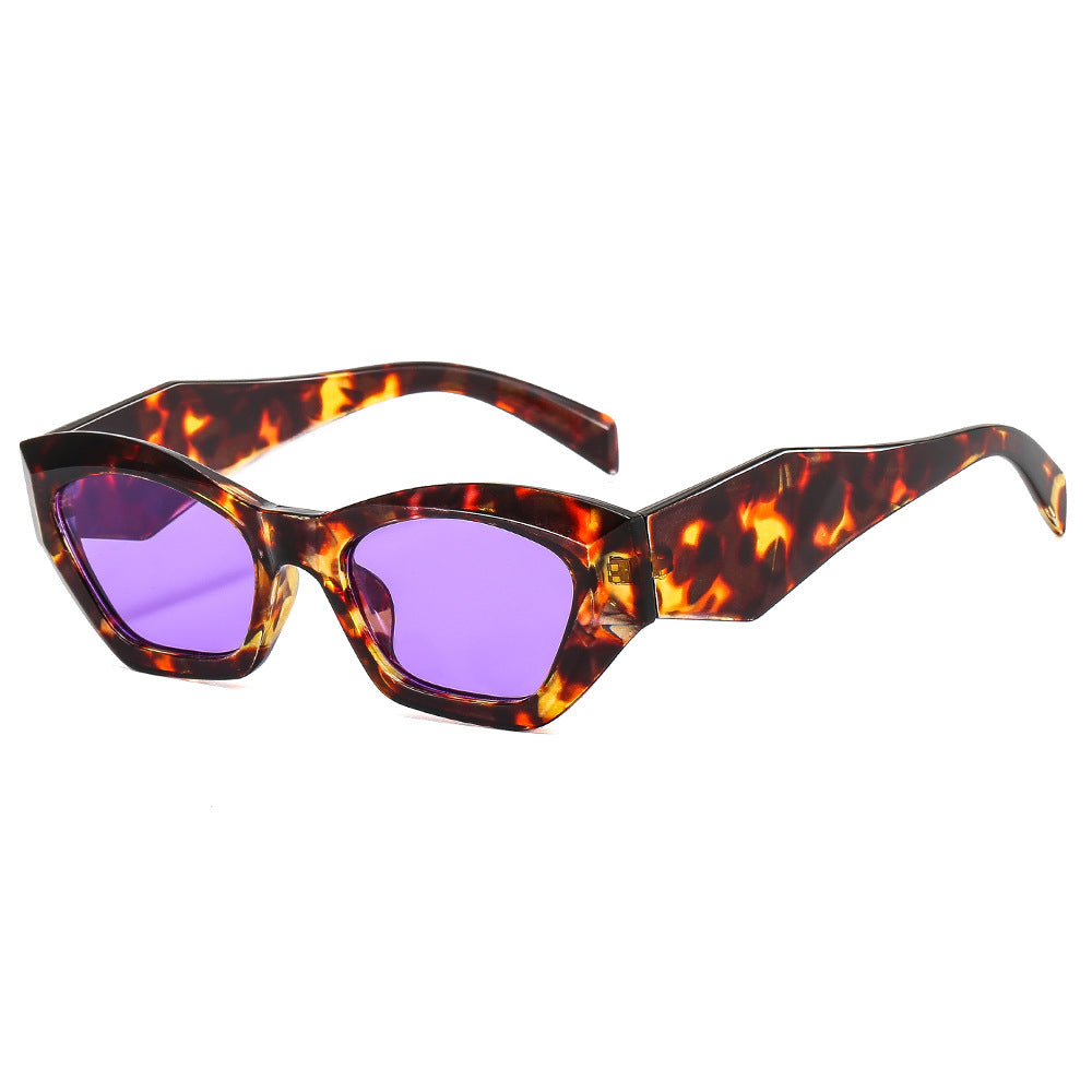 Damen geometrische Designer-Sonnenbrille mit funkelndem Rahmen Brehn