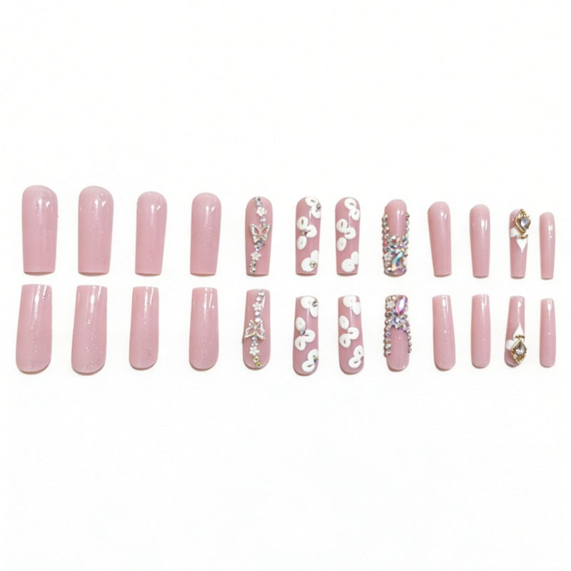 Luxus 3D Floral Press-On Nails Set Brehn