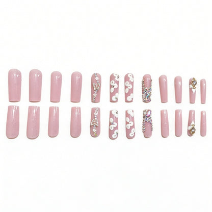Luxus 3D Floral Press-On Nails Set Brehn