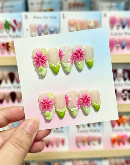 3D Floral Design Press-On Nagelkunst Set