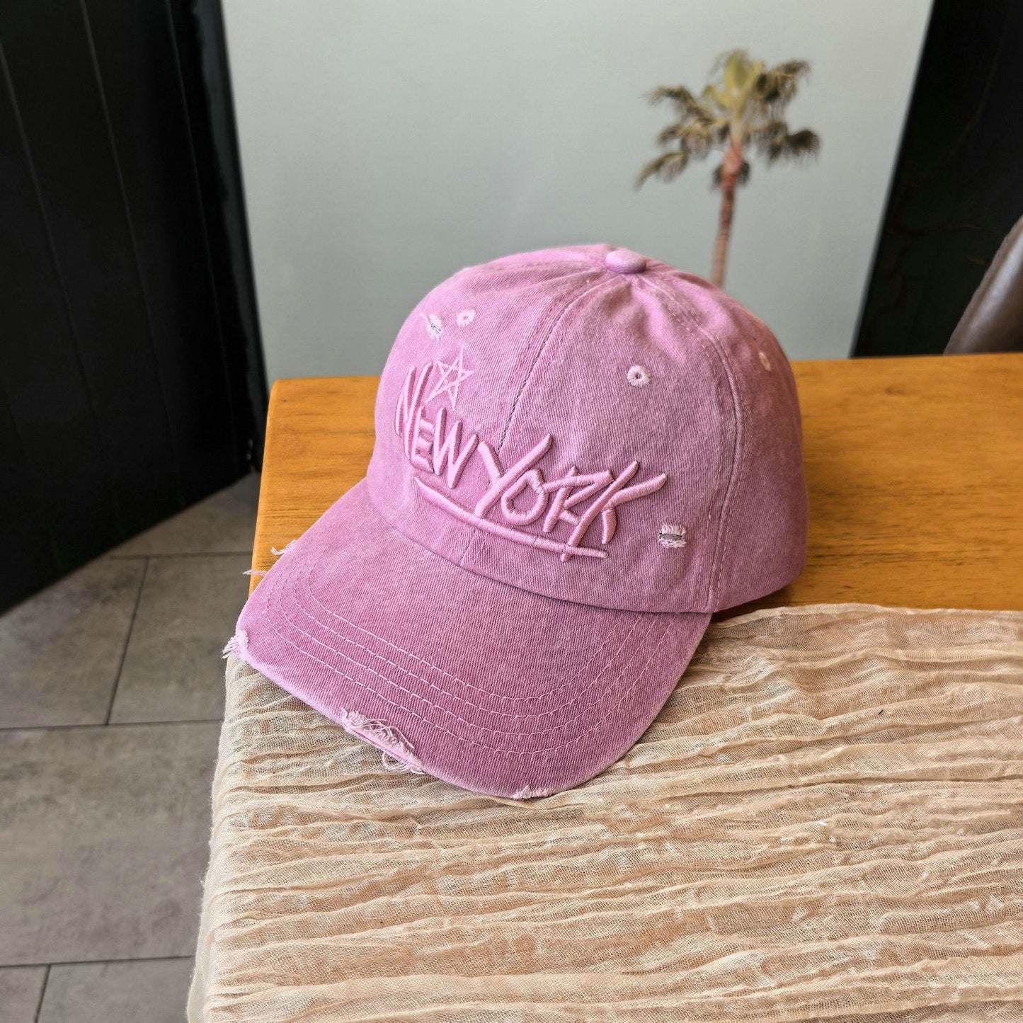 Verblasster Denim Klassische Kappe
