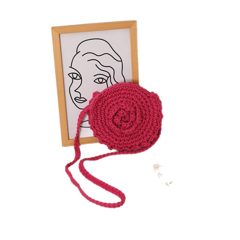 Damen Handgeknüpfte Umhängetasche im Rosendesign Brehn