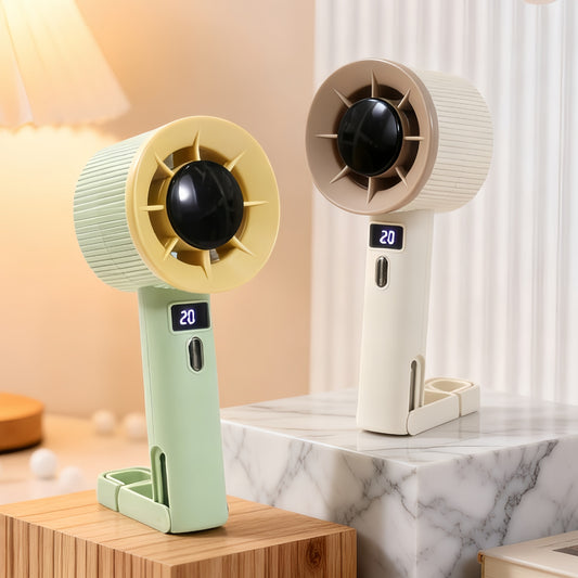 Damen Tragbarer Handventilator mit LED-Anzeige Brehn