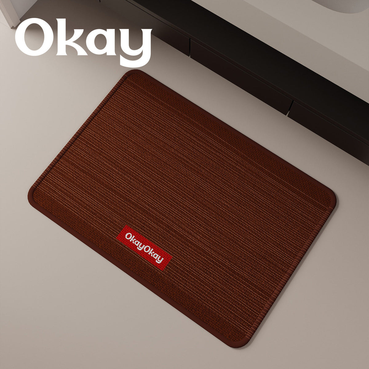 Low-Profile Ribbed Microfiber Entrance Doormat with Non-Slip Backing