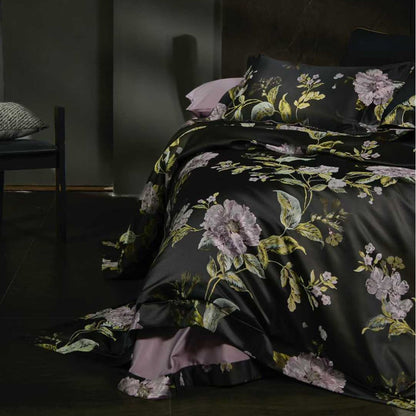 Luxuriöser Floral Satin Bettwäsche Bettbezug Set