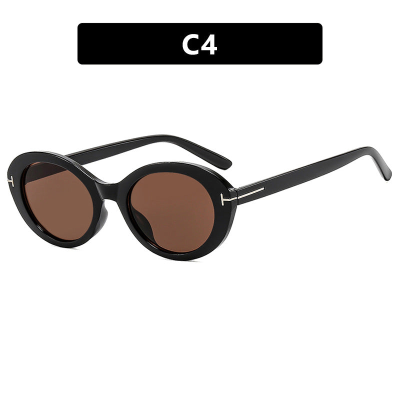 Damen modische Sonnenbrille mit innovativem ovalen Rahmen und UV-Schutz Brehn