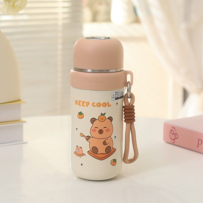 Damen Isolierflasche mit Tiermotiv und Trageschlaufe Brehn