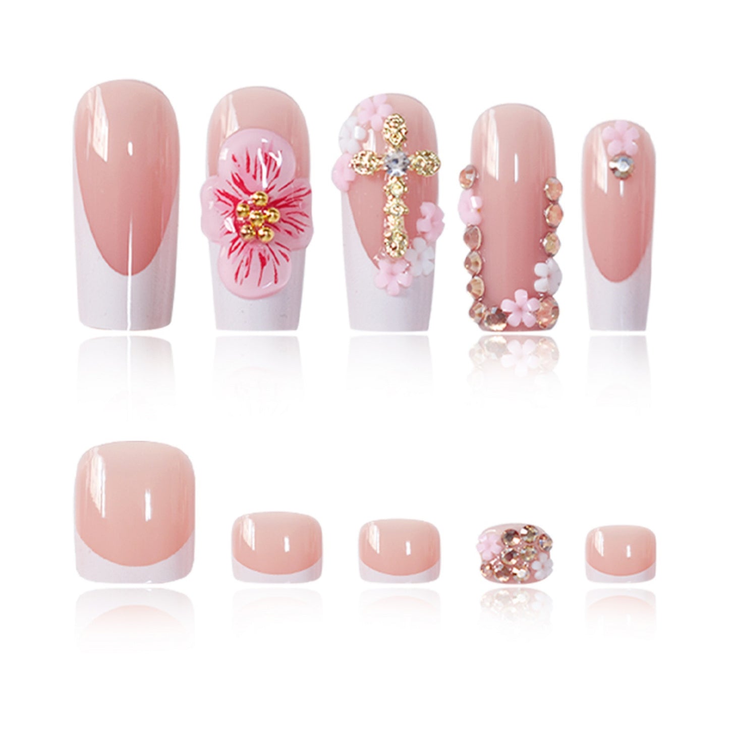 Dekorative florale Acryl-Nagelkunstverlängerungen Brehn