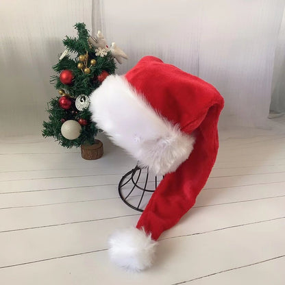 Weihnachtsmütze aus Plüsch mit luxuriösem Kunstfell