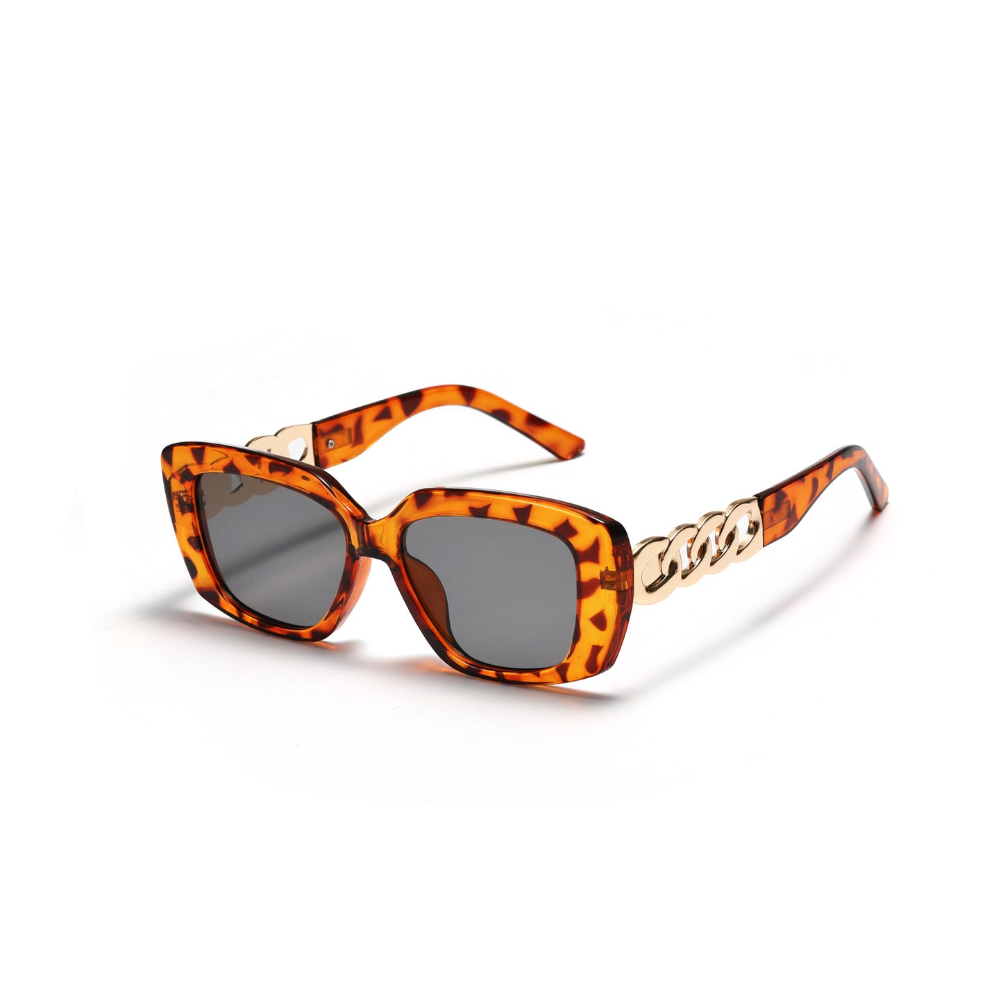 Damen elegante quadratische Sonnenbrille mit goldverziertem Rahmen Brehn