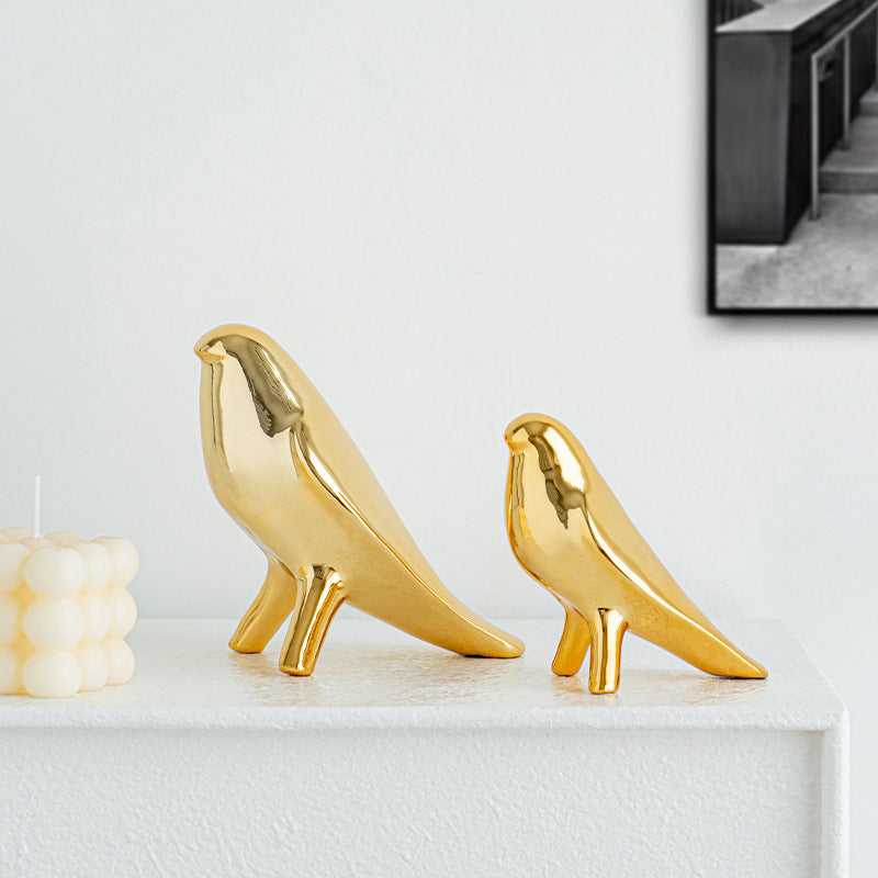 Elegante Kunstkeramik Vogel Skulptur Brehn