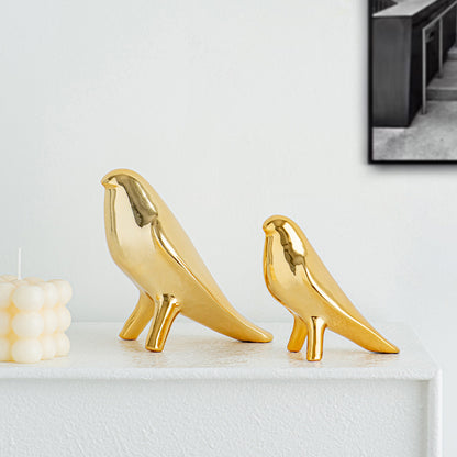 Elegante Kunstkeramik Vogel Skulptur Brehn