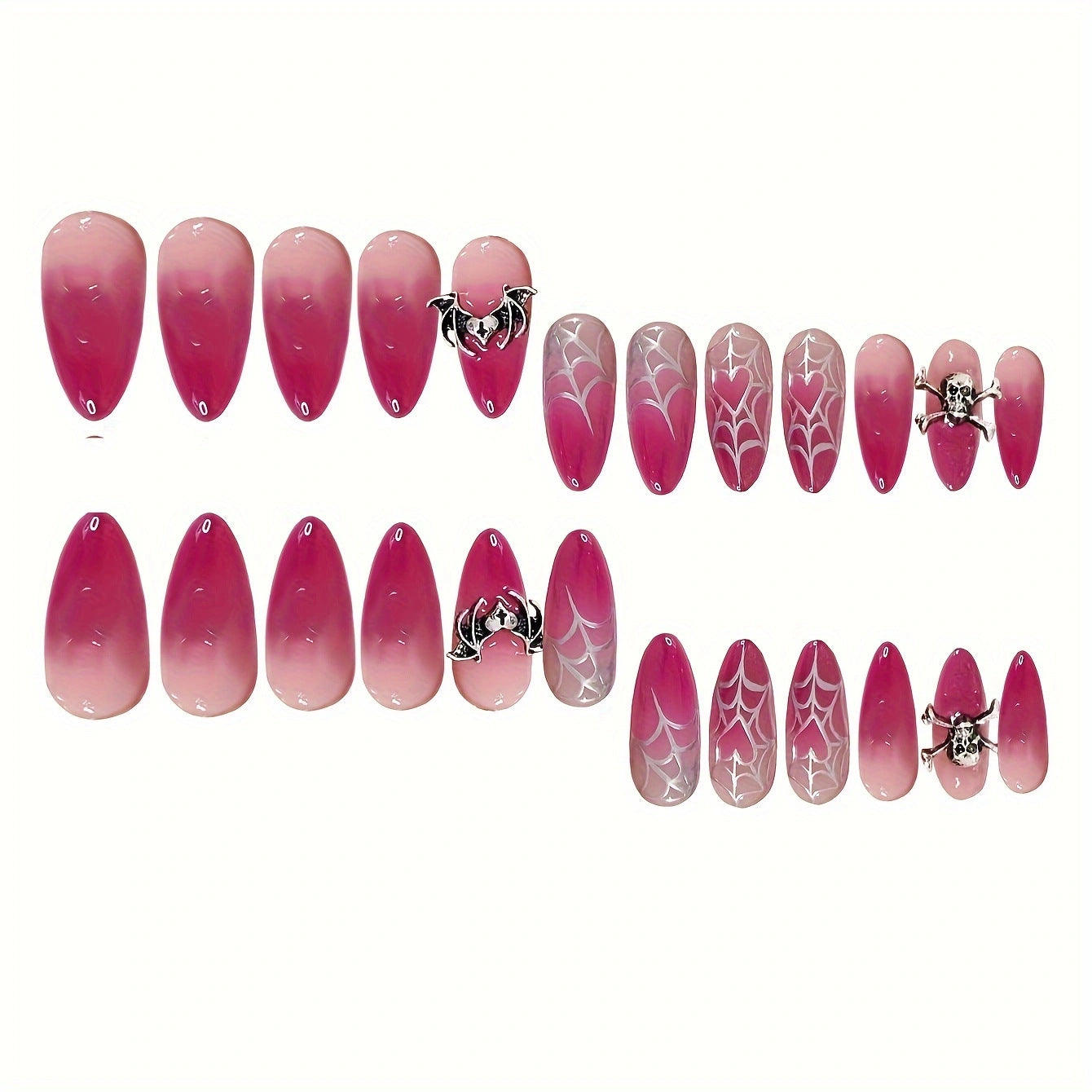 Halloween-inspirierte Gothik Press-On Nagelset Brehn