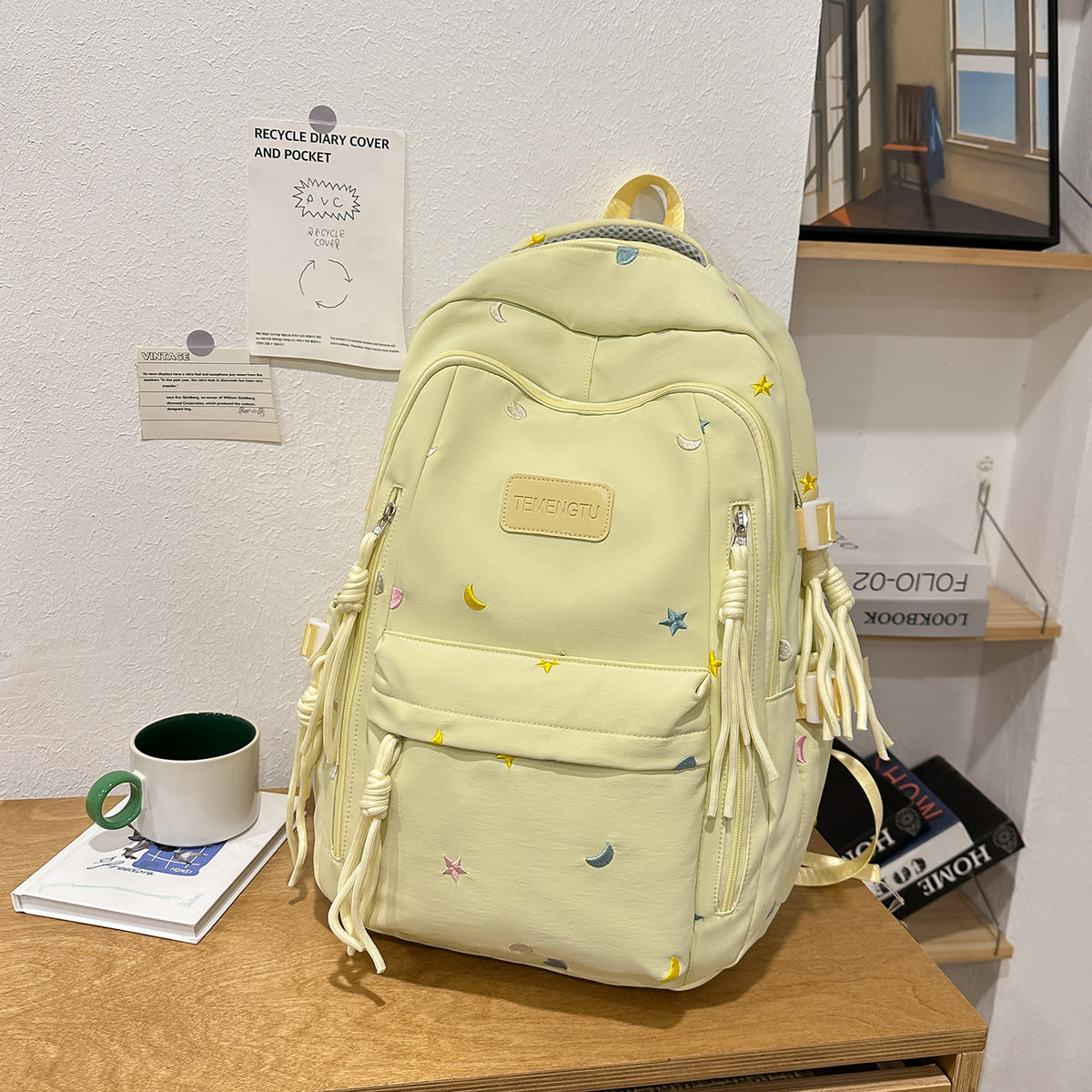 Stylischer Bestickter täglicher Rucksack Brehn