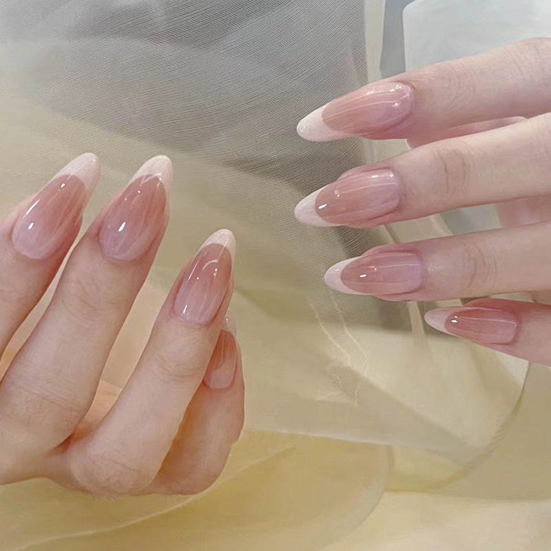 Elegante Französische Tip Aufkleben Nägel Brehn