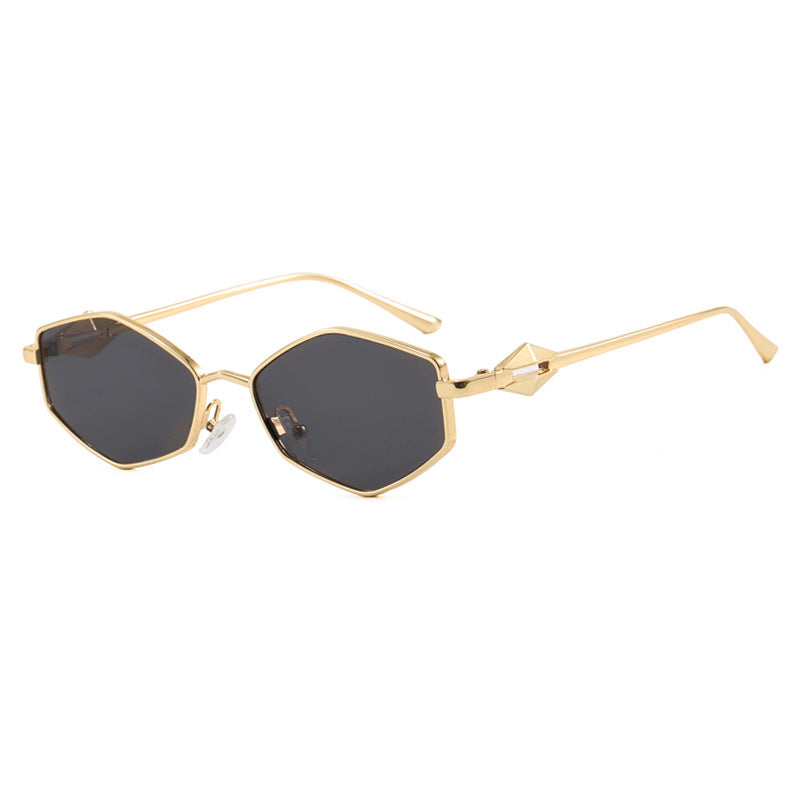 Damen geometrische Sonnenbrille mit schützendem UV-Filter und high-end Metallrahmen Brehn