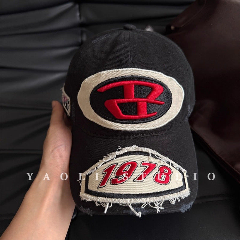 Herren Zerschlissene Grafik Logo Baseballmütze Brehn