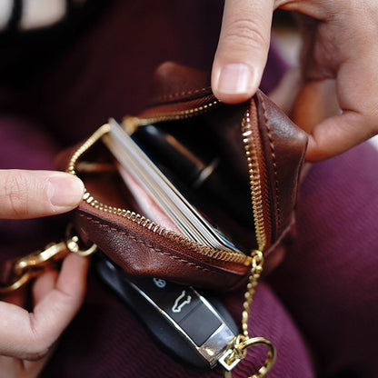 Kompakte Leder-Münztasche