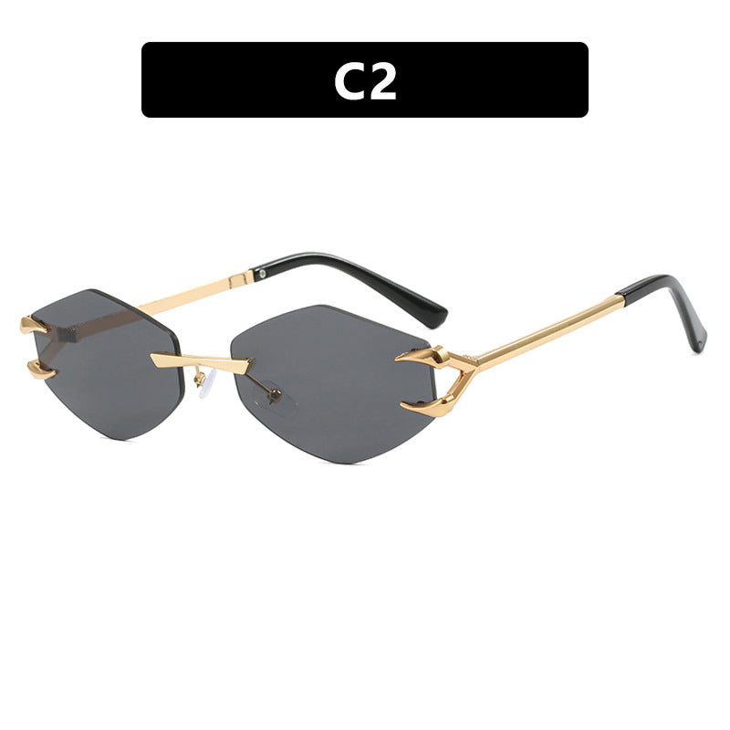 Damen extravagante hexagonale Sonnenbrille mit innovativem Rahmen und UV-Schutz Brehn