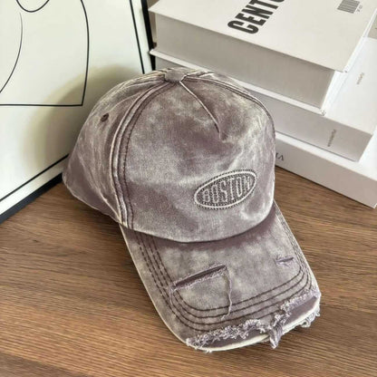 Männer Distressed Denim Effekt Baseballmütze Brehn