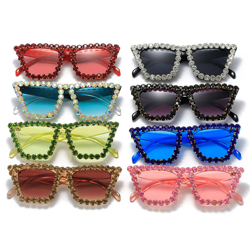 Damen extravagante Sonnenbrille mit glitzerndem Rahmen Brehn