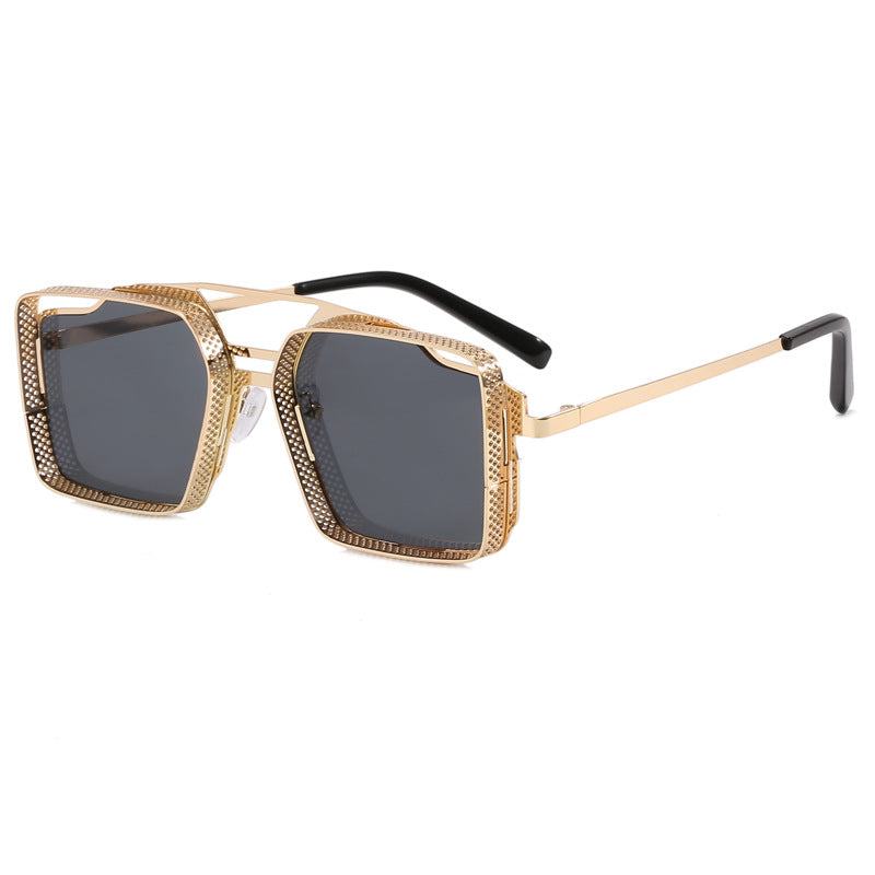 Damen quadratische Brille mit perforiertem, modernem Rahmen Brehn