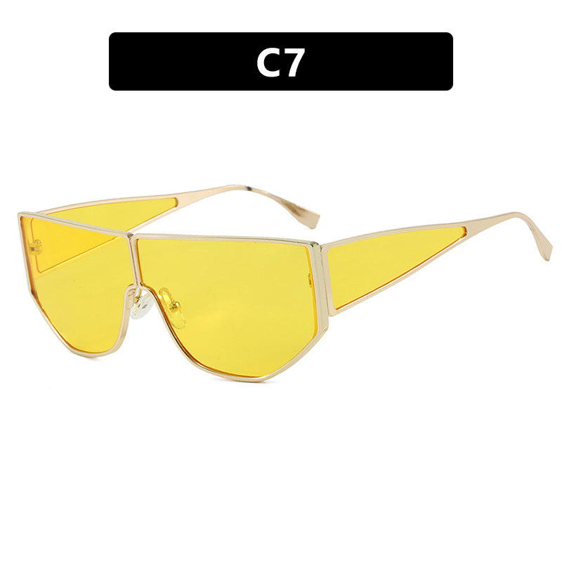 Damen trendige oversized Sonnenbrille mit markantem geometrischen Design Brehn