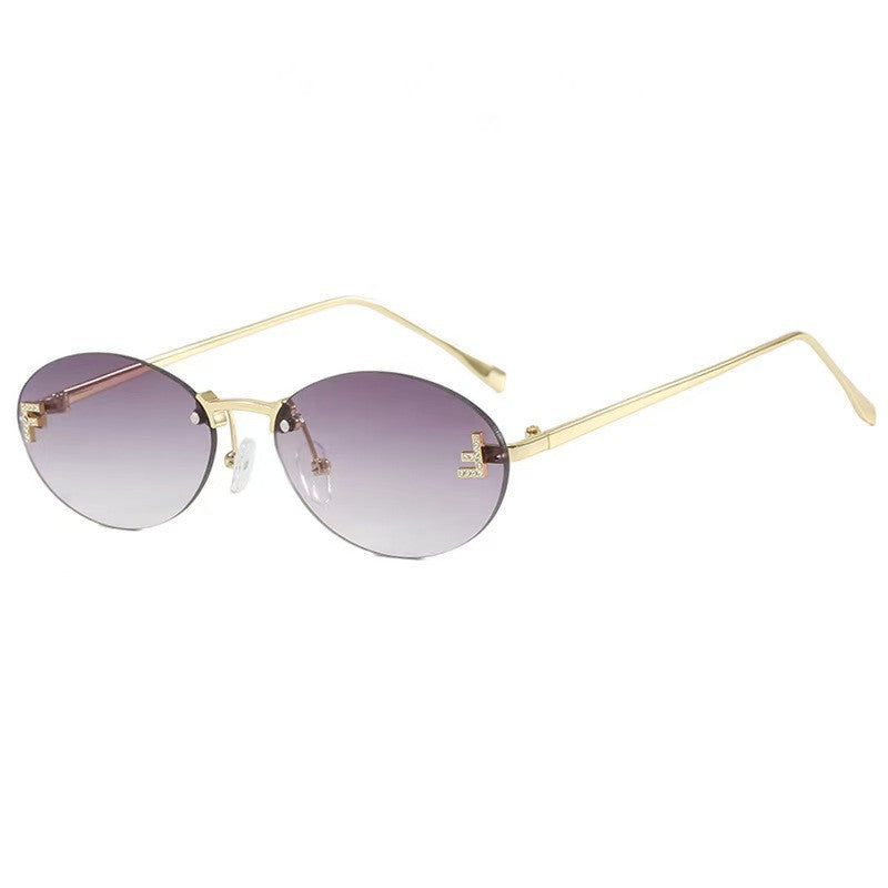 Elegante Metall-Oval-Sonnenbrille Brehn