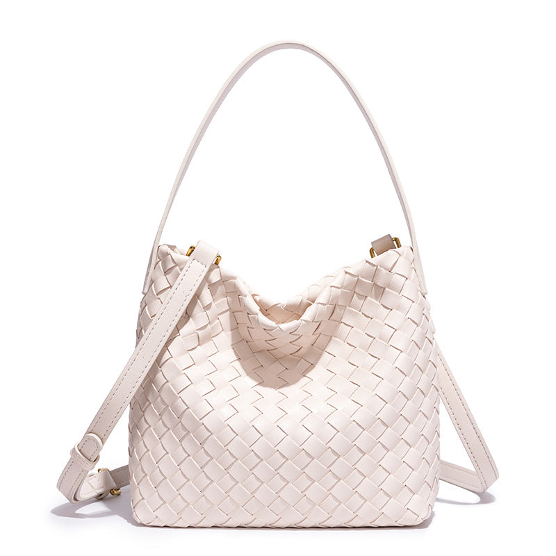 Elegante Geflochtene Leder Schultertasche Brehn