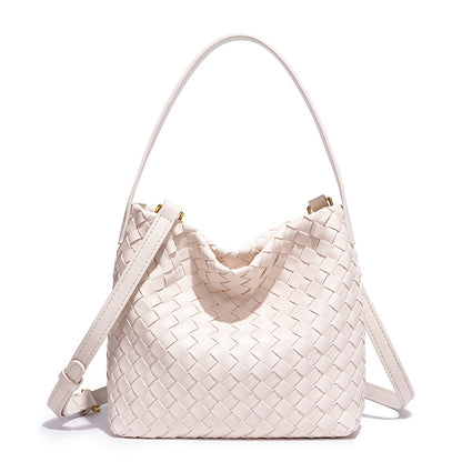 Elegante Geflochtene Leder Schultertasche Brehn