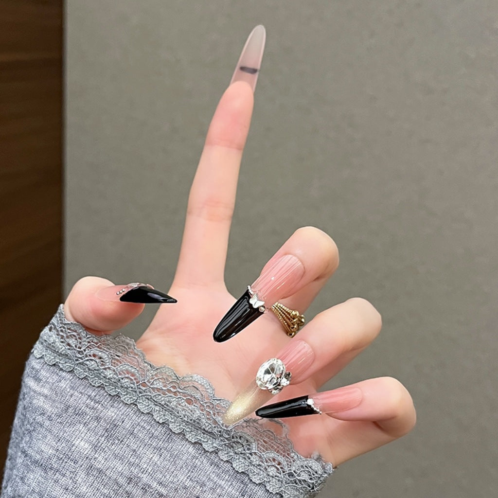Premium Strass-beschmückte Press-On Nagelverlängerungen Brehn