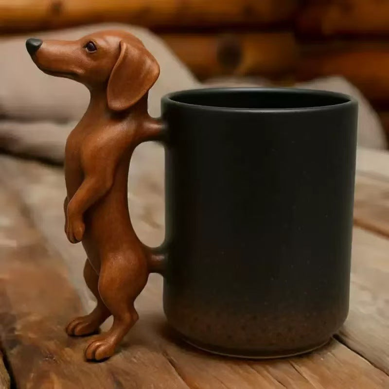 Kaffeebecher mit Dackelgriff Brehn