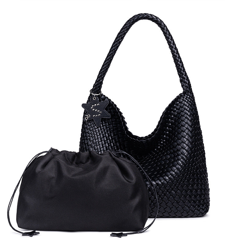 Geflochtene vegane Leder Hobo-Handtasche Brehn