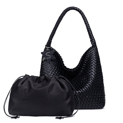 Geflochtene vegane Leder Hobo-Handtasche Brehn