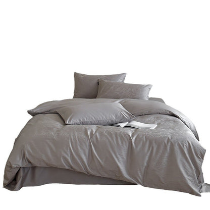 Jacquard-Baumwoll-Satin Bettbezug Set mit subtiler Holzmaserung文本