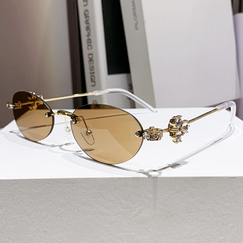 Damen elegante Sonnenbrille mit geometrischem Rahmen Brehn