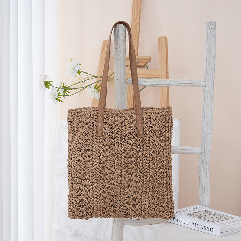 Handgefertigte Jutetasche mit Stilvollen Ledergriffen Brehn