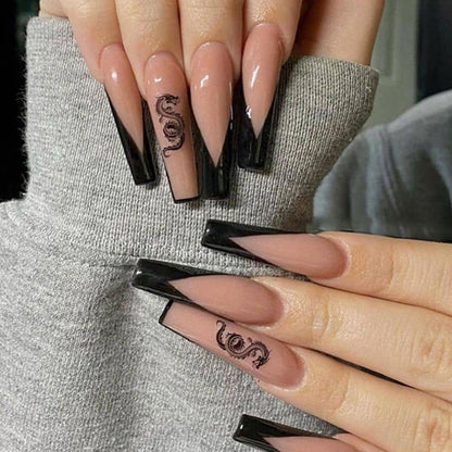Elegante Matte Lange Nagelset