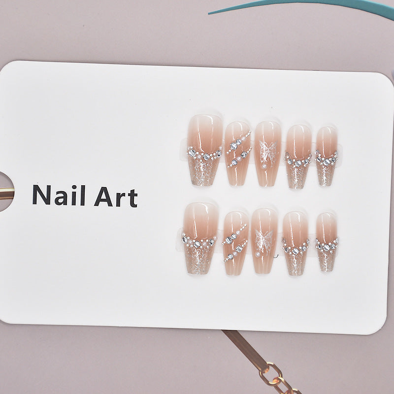 Elegante Kristall-verzierte Druck-Nagelkunst Brehn